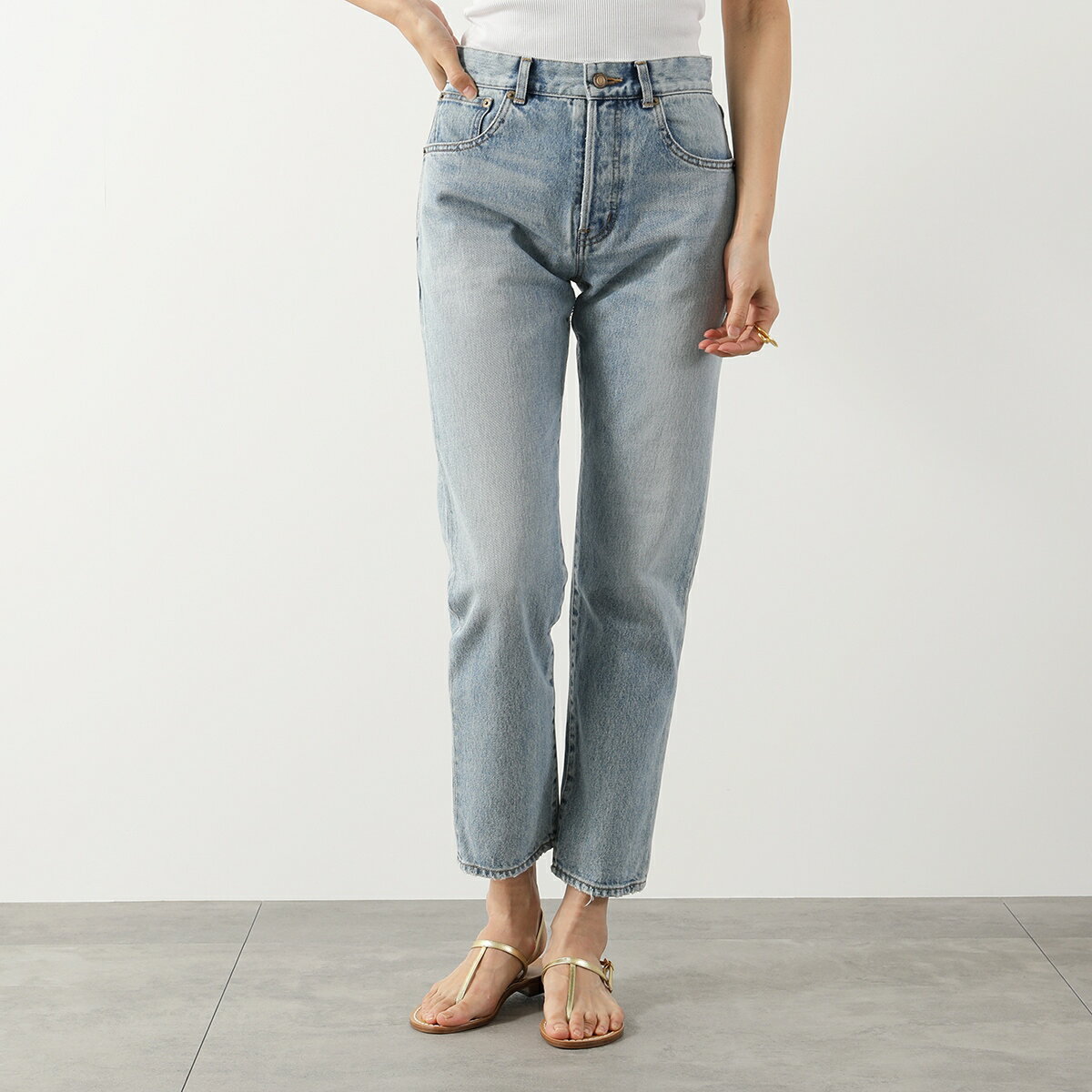 SAINT LAURENT サンローラン ジーンズ 648437 Y372Y レディース デニムパンツ ウォッシュ加工 ジーパン 4681のサムネイル