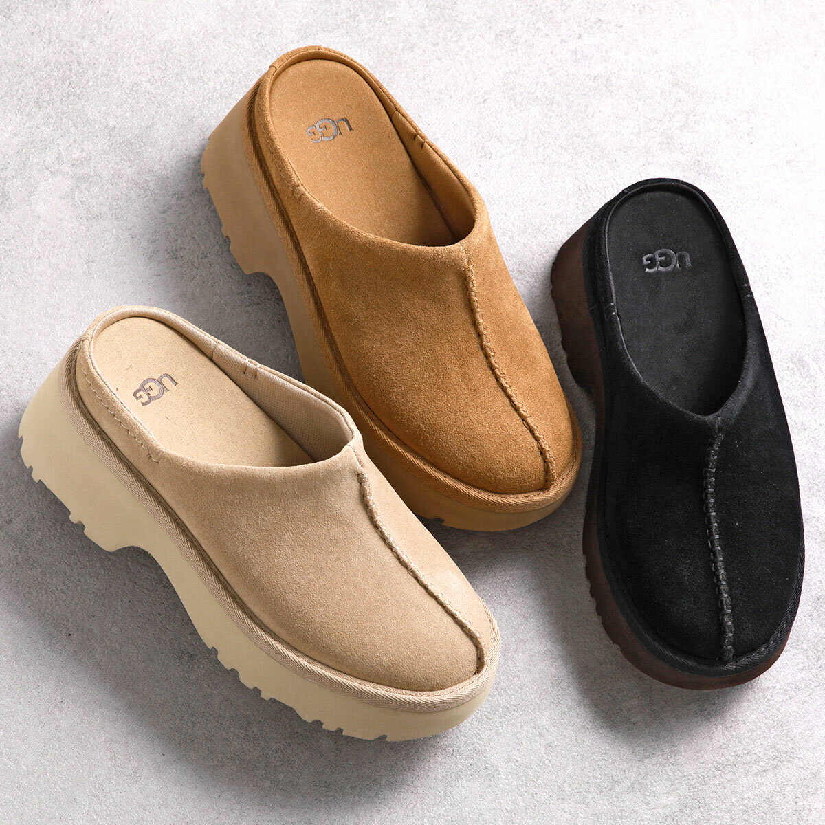 UGG アグ サンダル NEW HEIGHTS CLOG ニュー ハイツ クロッグ 1152731 レディース スウェード ミュール サボ シューズ 靴 カラー3色【cp_ten】【cp_kikaku】【po_jyuuu】のサムネイル