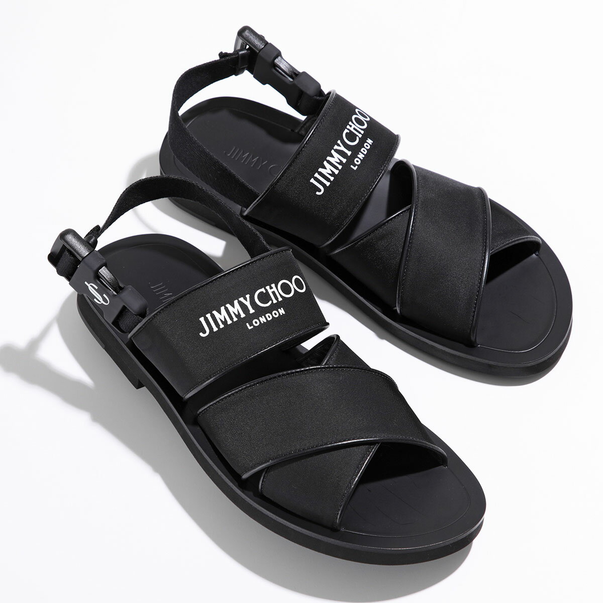 Jimmy Choo ジミーチュウ サンダル JUDE SANDAL M JCK メンズ バックストラップ ロゴ シューズ 靴 BLACK【po_fifth】【po_jyuuu】