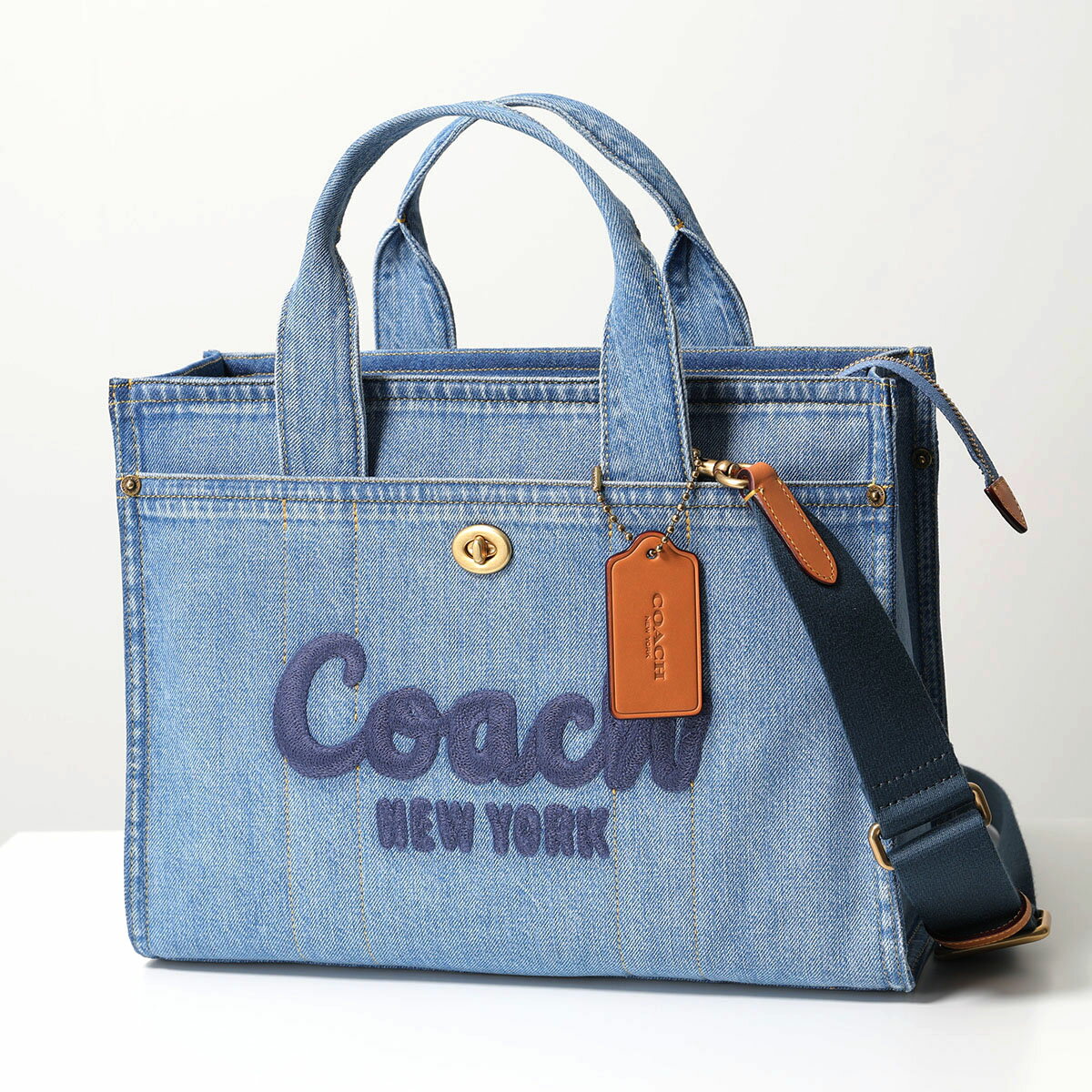 COACH コーチ トートバッグ DNM CARGO T CR657 レディース デニム カーゴトート ロゴ刺繍 ショルダーバッグ クロスボディ 鞄 B4/IN/INDIGO