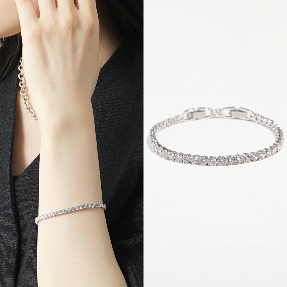 SWAROVSKI スワロフスキー ブレスレット Tennis Round Deluxe 5409771 レディース クリスタル テニスブレスレット アクセサリー CZWH/RHSのサムネイル