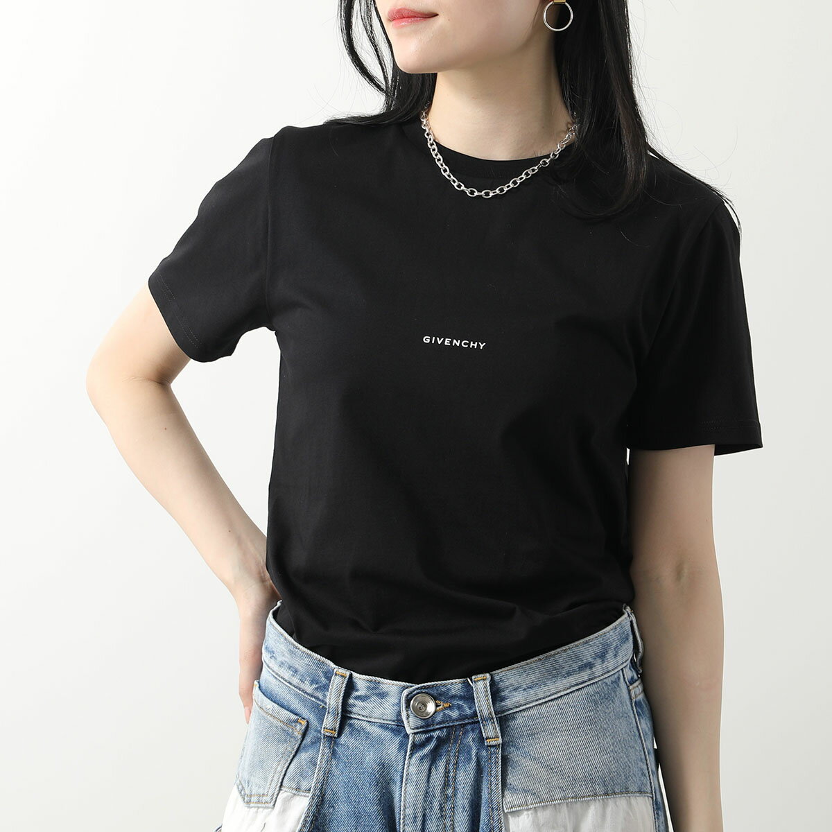 GIVENCHY KIDS ジバンシィ キッズ Tシャツ H30170 レディース 半袖 クルーネック 4G ちびロゴT コットン カットソー 09B/BLACK