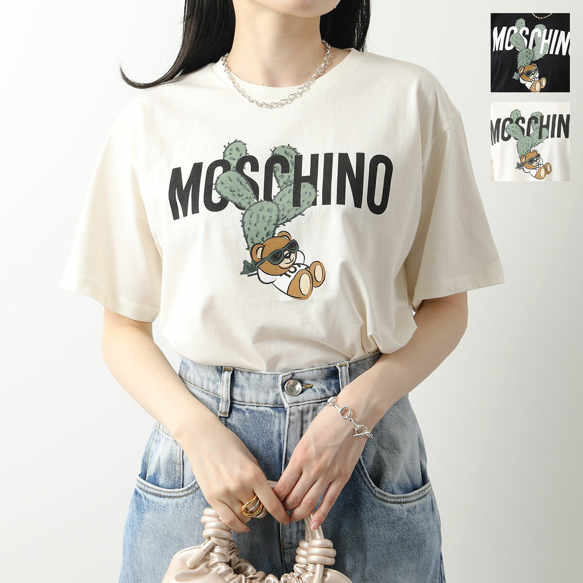 楽天インポートセレクト museeMOSCHINO KIDS モスキーノ キッズ Tシャツ HTM03R LAA02 レディース ガールズ 半袖 クルーネック カットソー ロゴT テディベア カラー2色