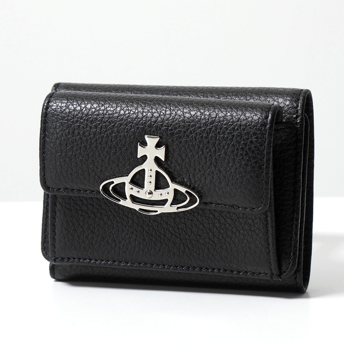 Vivienne Westwood ヴィヴィアンウエストウッド 三つ折り財布 RE-VEGAN GRAIN SMALL FLAP PURSE 52010013U S000D レディース メタルオーブ カラー2色