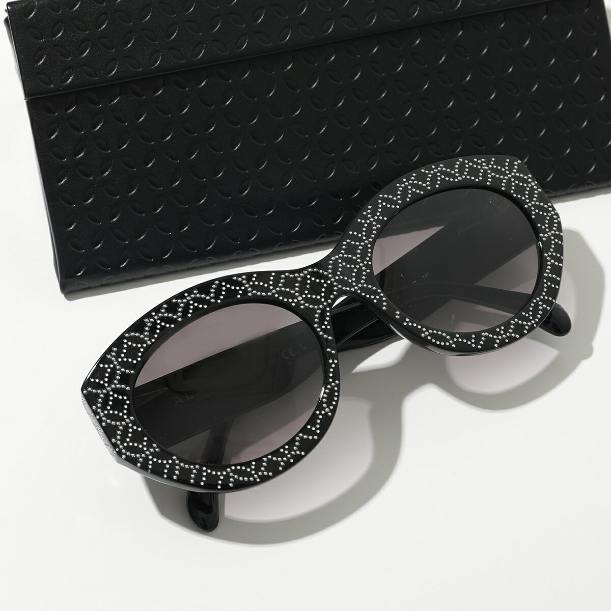 ALAIA アライア サングラス AA0024S レディース オーバル型 ロゴ カラーレンズ 眼鏡 メガネ アイウェア 001/BLACK-BLACK-GREY