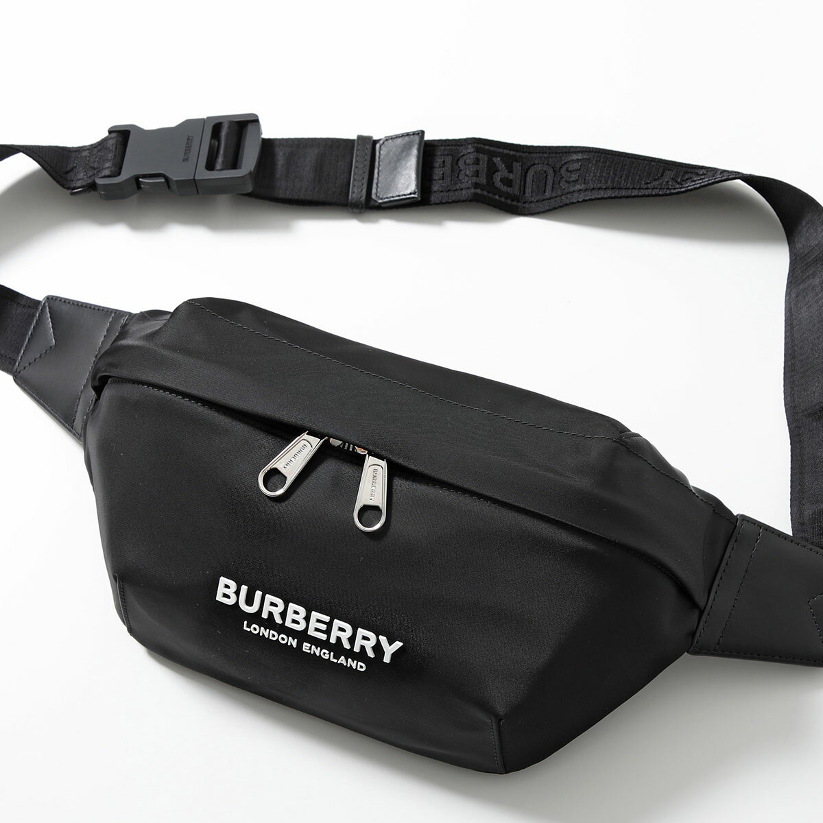 BURBERRY バーバリー ボディバッグ MD SONNY PN9 ソニー 8049095 メンズ ベルトバッグ ジャガードロゴ ラバーロゴ 鞄 A1189/BLACK