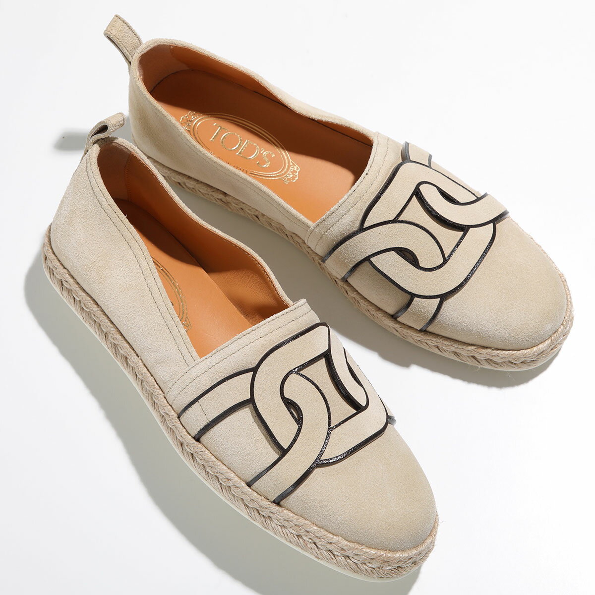 TODS トッズ エスパドリーユ KATE ケイト XXW66B0GT90M8W レディース レザー スリッポン ロゴ フラット シューズ 靴 C606/NATURALEのサムネイル