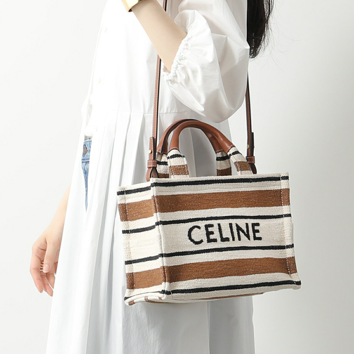 セリーヌ ショルダーバッグ（レディース） CELINE セリーヌ ハンドバッグ Small Cabas スモール カバ タイス 199162FO2.14ML レディース ジャガード ロゴ ショルダーバッグ 鞄 Multicolor