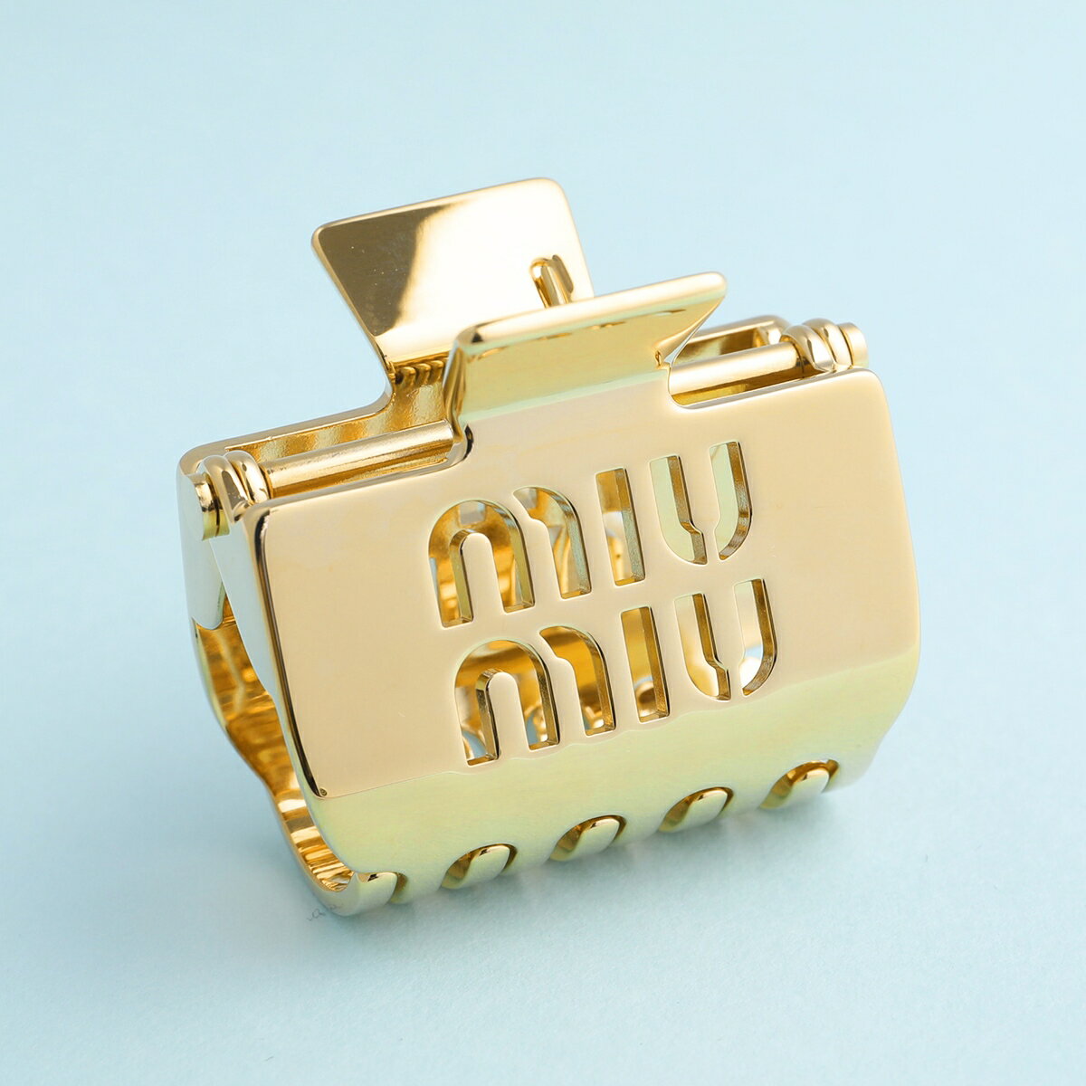 MIUMIU ミュウミュウ ヘアクリップ 5IF142 2DTU レディース メタル クロウクリップ ロゴ ヘアアクセサリー F0056/OROのサムネイル