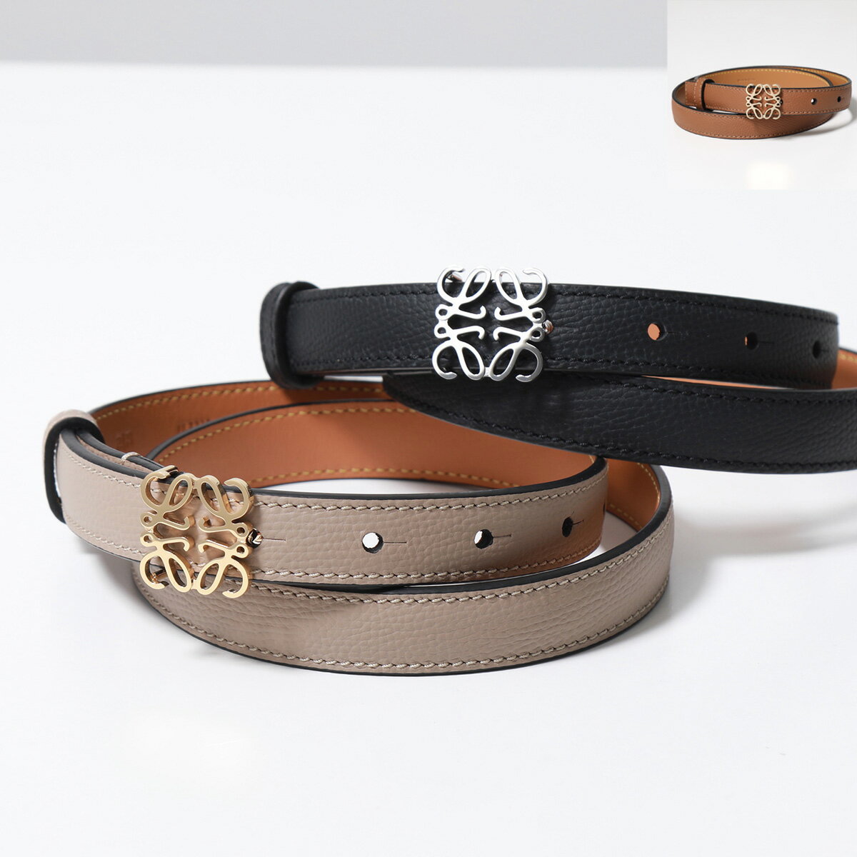 LOEWE ロエベ ベルト E619Z15X03 レディース レザー アナグラムバックル ナロー カラー3色のサムネイル