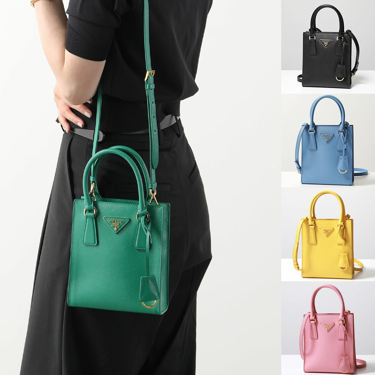 PRADA プラダ ビジネスバッグ 三角ロゴ サフィアーノレザー PRADA プラダ ビジネスバッグ 三角ロゴ サフィアーノレザー