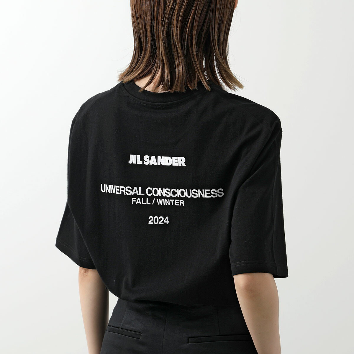 JIL SANDER ジルサンダー Tシャツ J22GC0189 J46219 レディース 半袖 カットソー コットン ロゴT リラックスフィット クルーネック 001のサムネイル