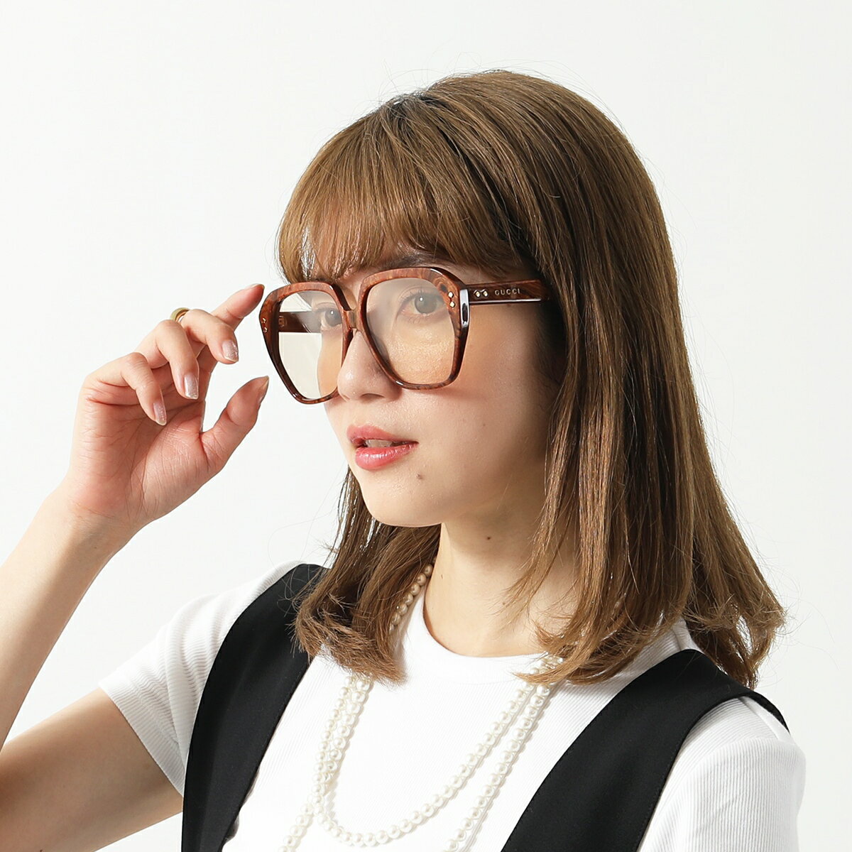 GUCCI グッチ サングラス GG1249S レディース メガネ 眼鏡 ロゴ アイウェア 001/BROWN-BROWN-YELLOW【po_sannn】のサムネイル