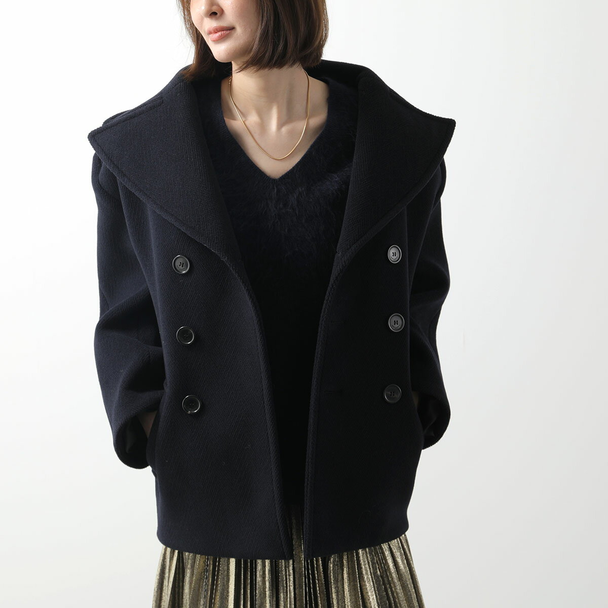 SAINT LAURENT サンローラン ピーコート 720194 Y632N レディース ジャケット ダブルブレスト ウール 4141のサムネイル