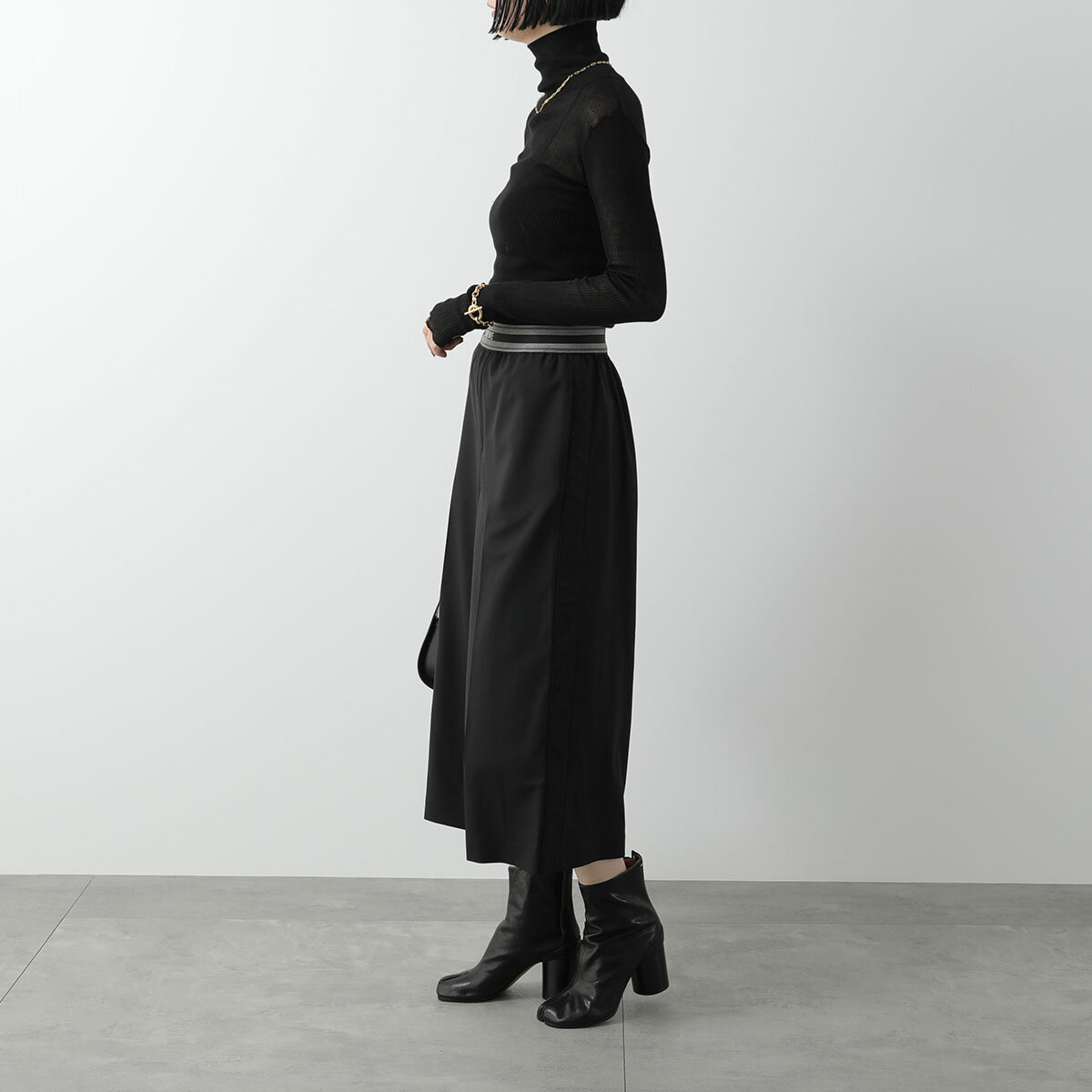 【5/29～6/1限定ポイント3倍】LOEWE ロエベ クロップドパンツ S359Y04XD3 レディース ウール トラウザーズ ロゴ 1100/BLACK【po_sannn】