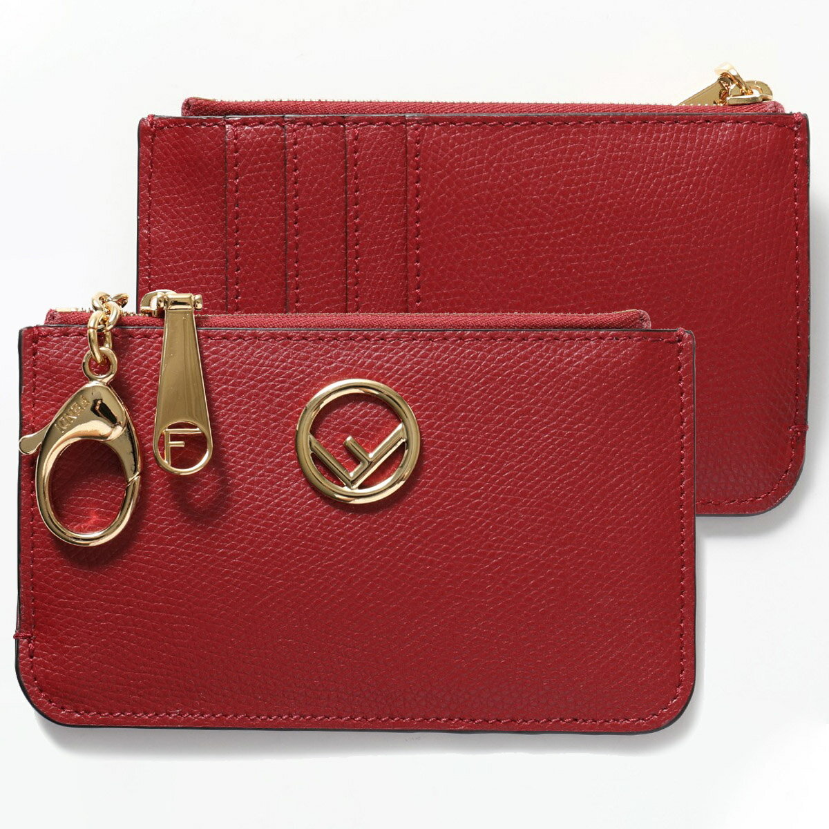 FENDI フェンディ 8AP161 A18B F IS FENDI レザー キーケース カードケース コインケース フラグメントケース ミニ財布 F0MVV/FRAGOLA-ORO レディースのサムネイル