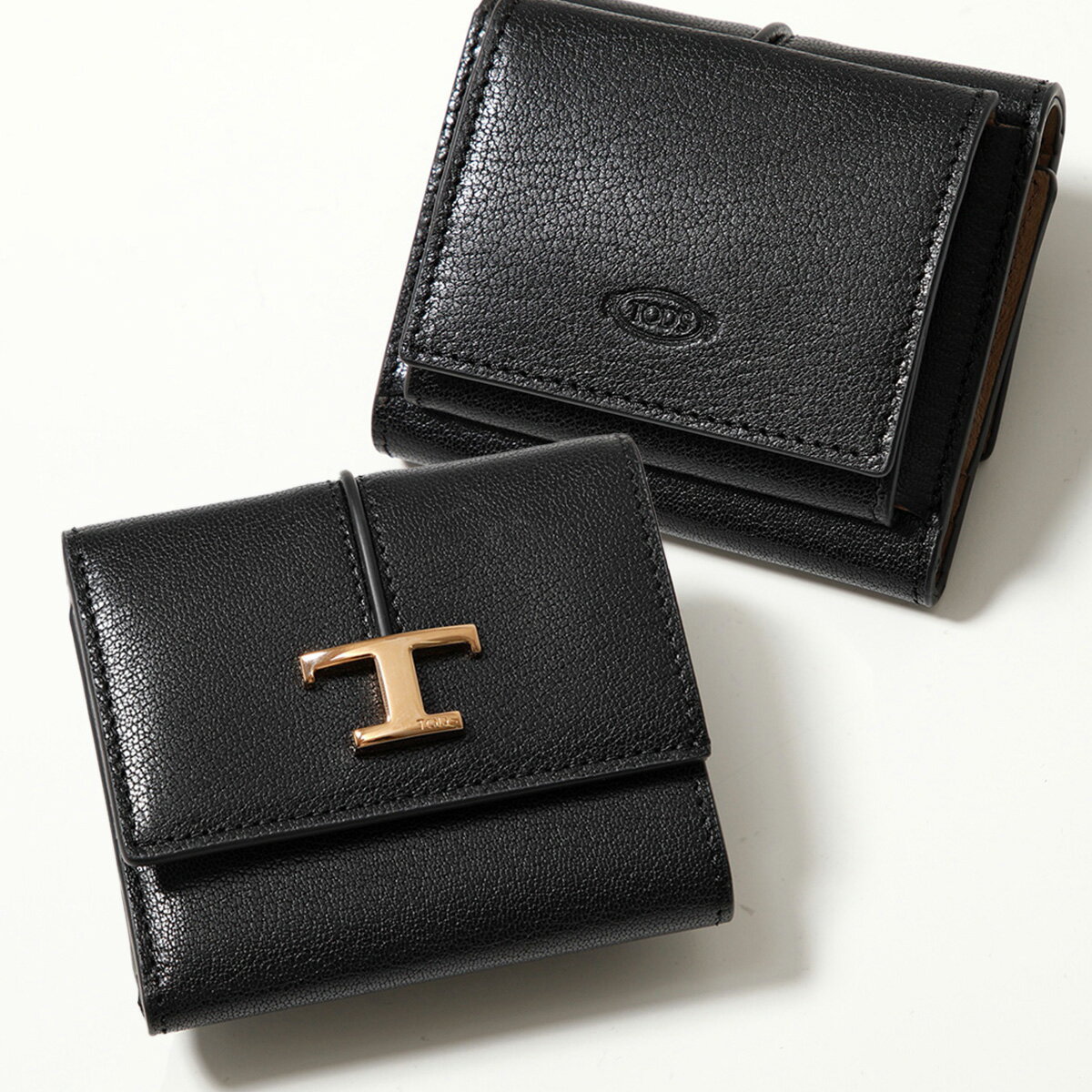 TODS トッズ 三つ折り財布 T TIMELESS Tタイムレス XAWTSKB2000TLS056T レディース レザー ミニ財布 ブラックのサムネイル