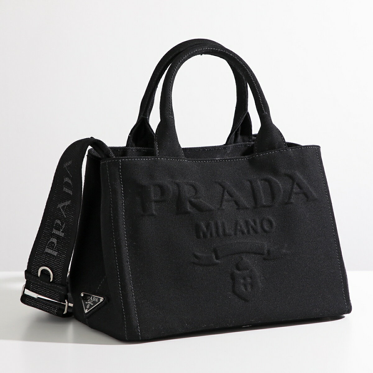 PRADA プラダ ショルダーバッグ CANAPA カナパ 1BG439 KAO ZKI レディース ハンドバッグ トートバッグ キャンバス レタリングロゴ 鞄 F0002/NEROのサムネイル