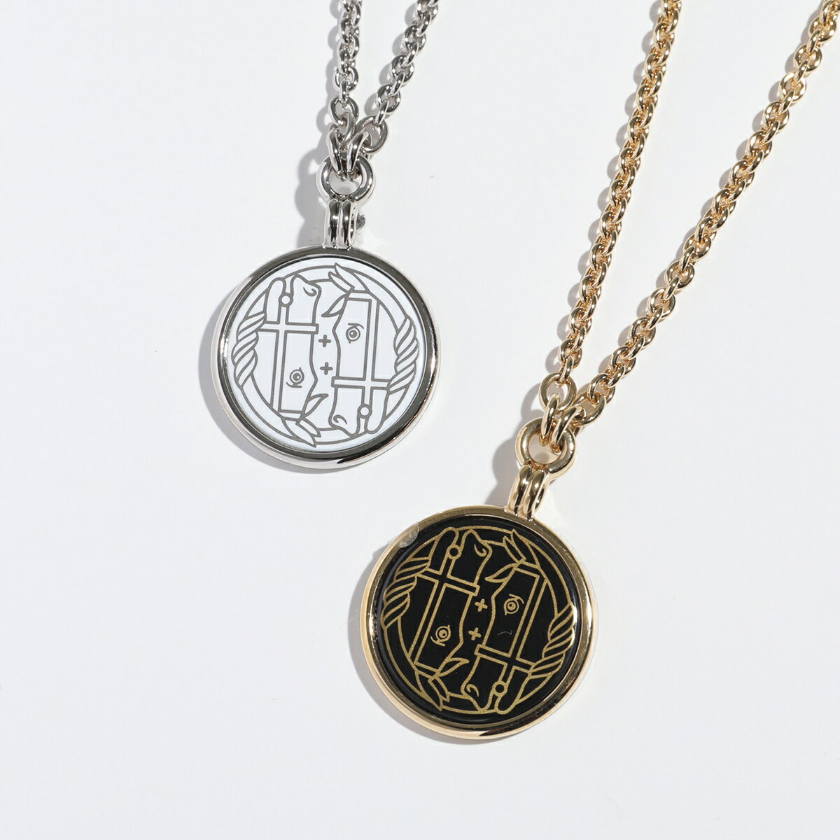 HERMES エルメス ネックレス Medaille Quadrige PM メダイユ カドリージュ 982311F レディース ペンダント チェーン クアドリッジ メダル ロゴ カラー2色のサムネイル