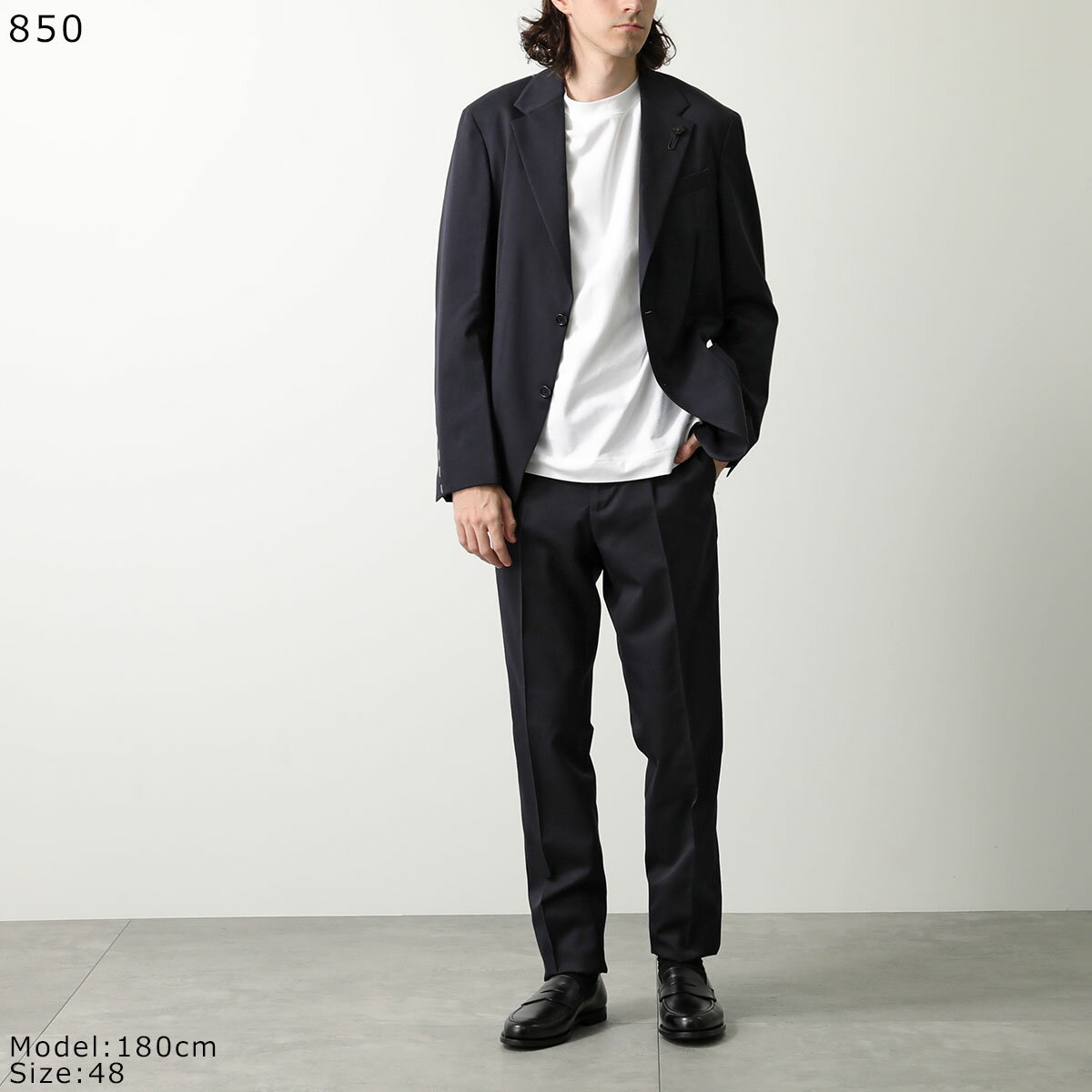 【7/18～21限定・最大2万円OFFクーポン配布中】LARDINI ラルディーニ セットアップ トラベル スーツ IV149Q IVEL63703 メンズ シングルフロント 2B ブートニエール ワンタック カラー2色