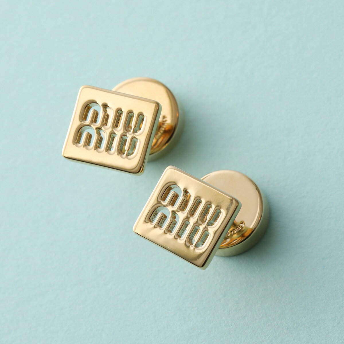 MIUMIU ミュウミュウ ピアス 5IO124 2DTU レディース メタル ロゴ スクエア ジュエリー アクセサリー F0056/OROのサムネイル