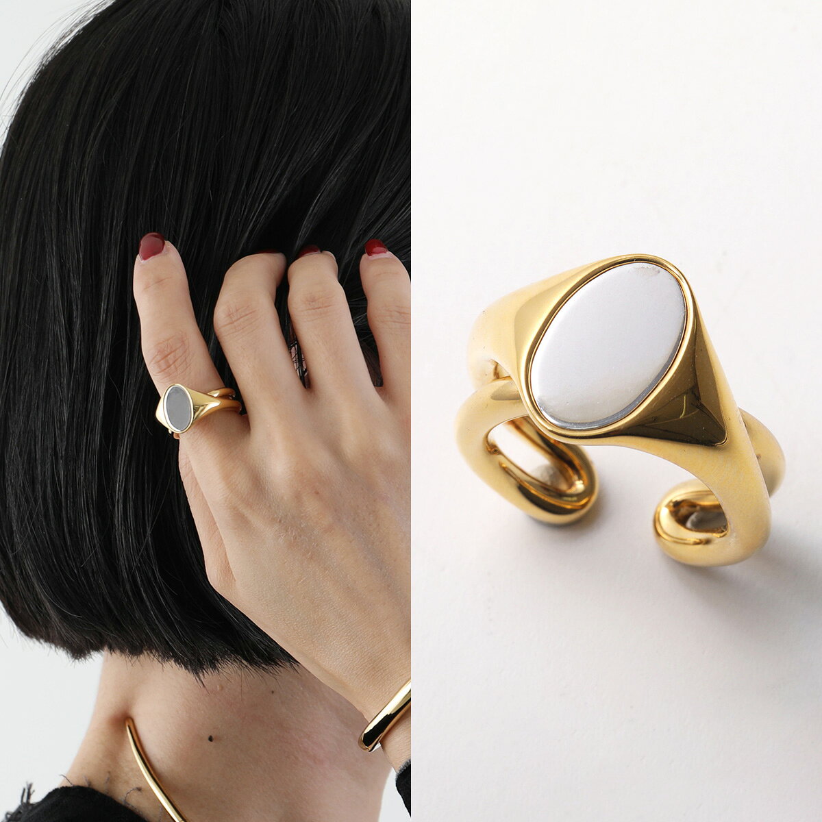 Charlotte Chesnais シャルロットシェネ リング BAGUE CHEVALIERE INITIAL 23BA046VEAR レディース 指輪 アクセサリー VERMEIL＆ARGENT