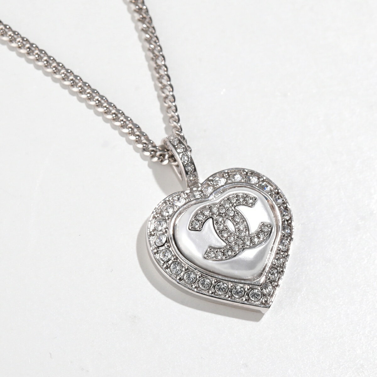CHANEL シャネル ネックレス ABB617 B14142 レディース パール ラインストーン チェーン ペンダント ハート ココマーク CCロゴ NR575のサムネイル
