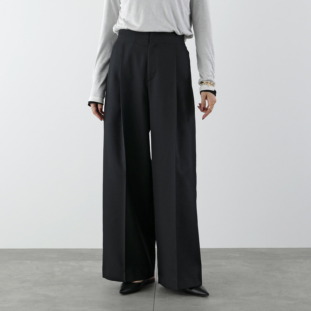 IHATOV イーハトーブ ワイドパンツ Double Cross Tuck Wide Leg Pa