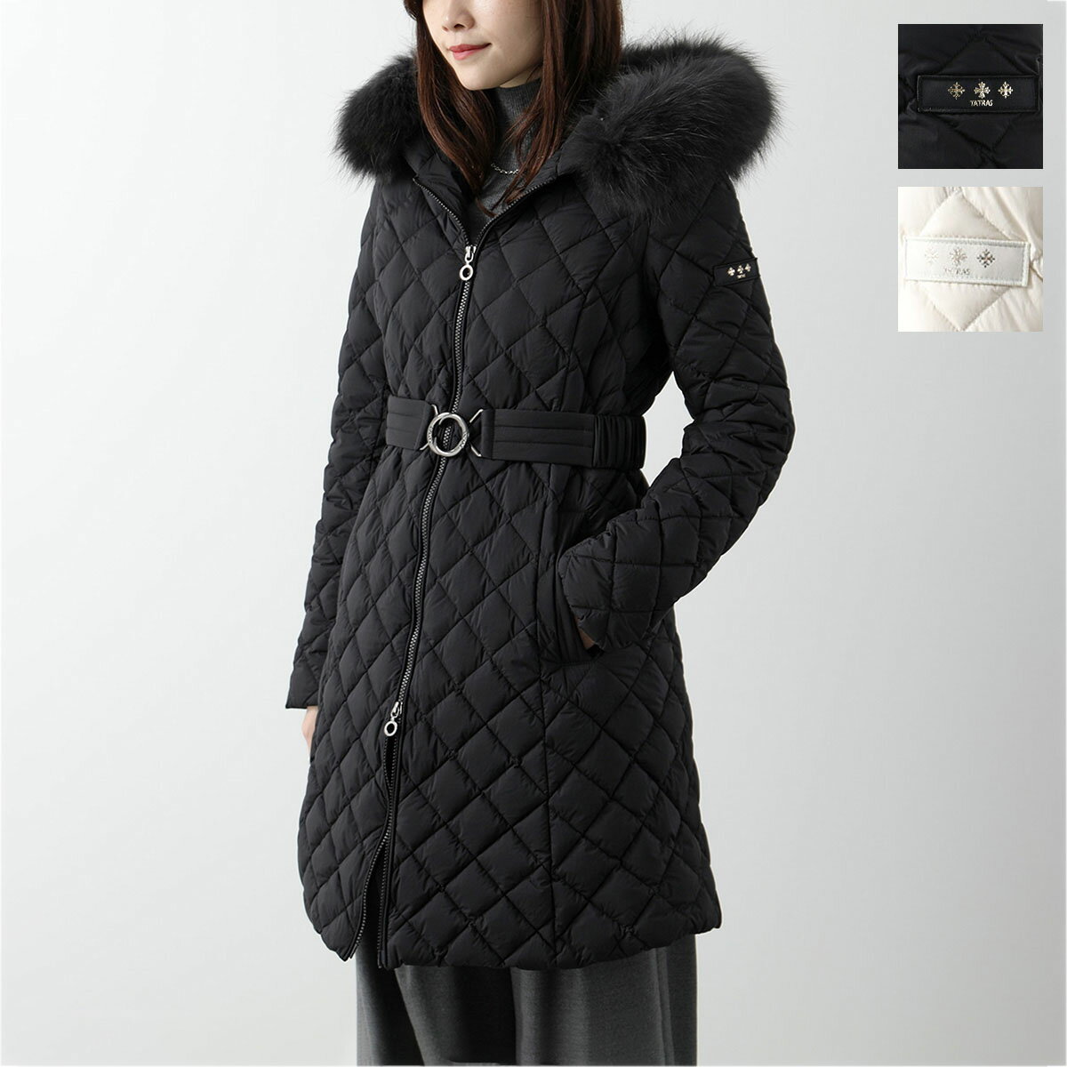 TATRAS タトラス ダウンコート PALMA LTAT24A4399-D レディース フード ファー付 ダイヤモンドキルト ウエストベルト BLACK【po_fivee】【dc_kikaku】のサムネイル