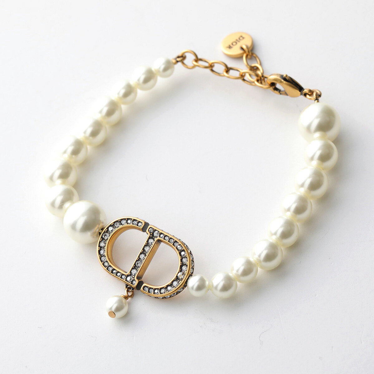 【10/15限定！2人に1人が当選！エントリーで最大100％ポイントバック】Dior ディオール ブレスレット 30 Montaigne モンテーニュ B2601WOMCY レディース パール クリスタル装飾 CDロゴ アクセサリー 09SUのサムネイル
