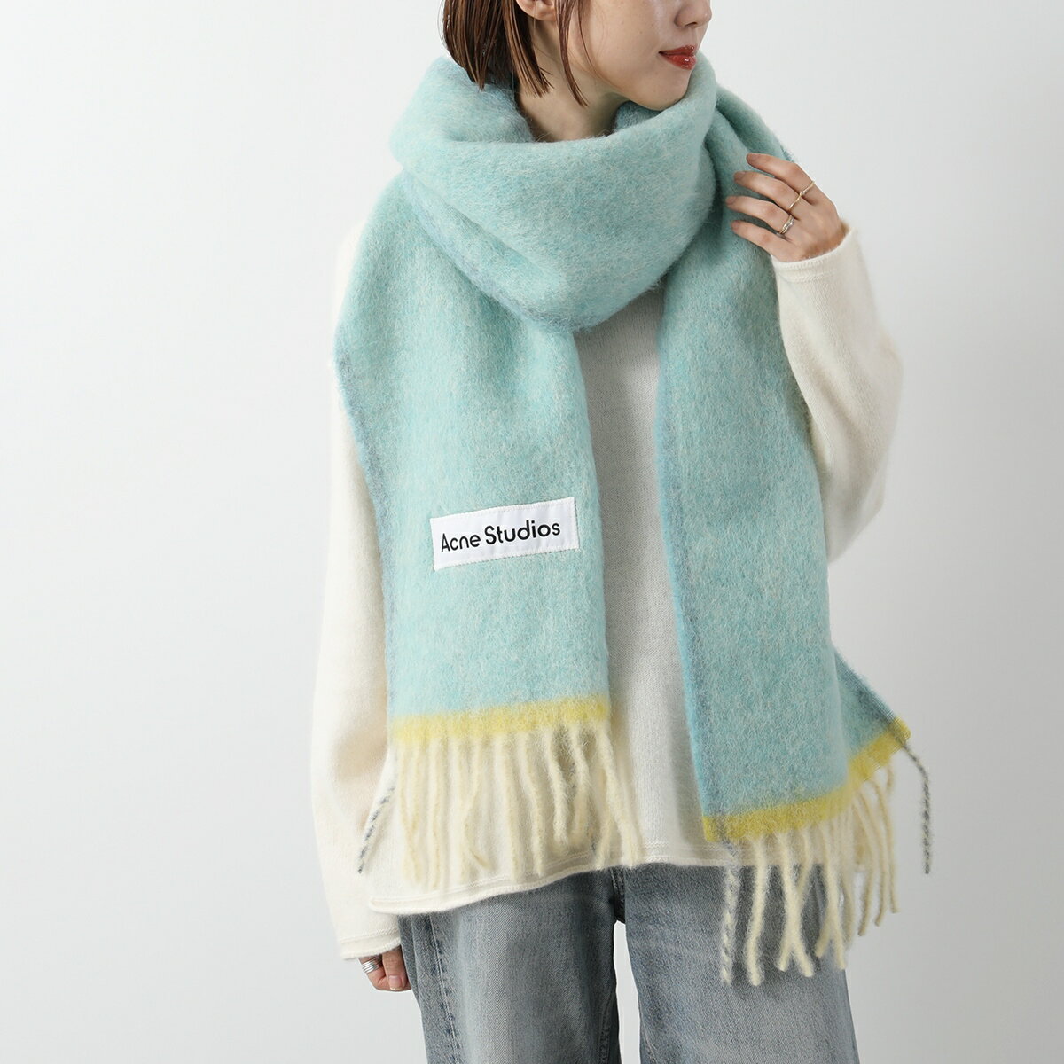 【新春SALE対象】Acne Studios アクネストゥディオズ マフラー CA0290 FN-UX-SCAR000328 レディース ストール アルパカ混 モヘヤ混 ロゴパッチ フリンジ カラー2色【po_sannn】【dc_kikaku】のサムネイル