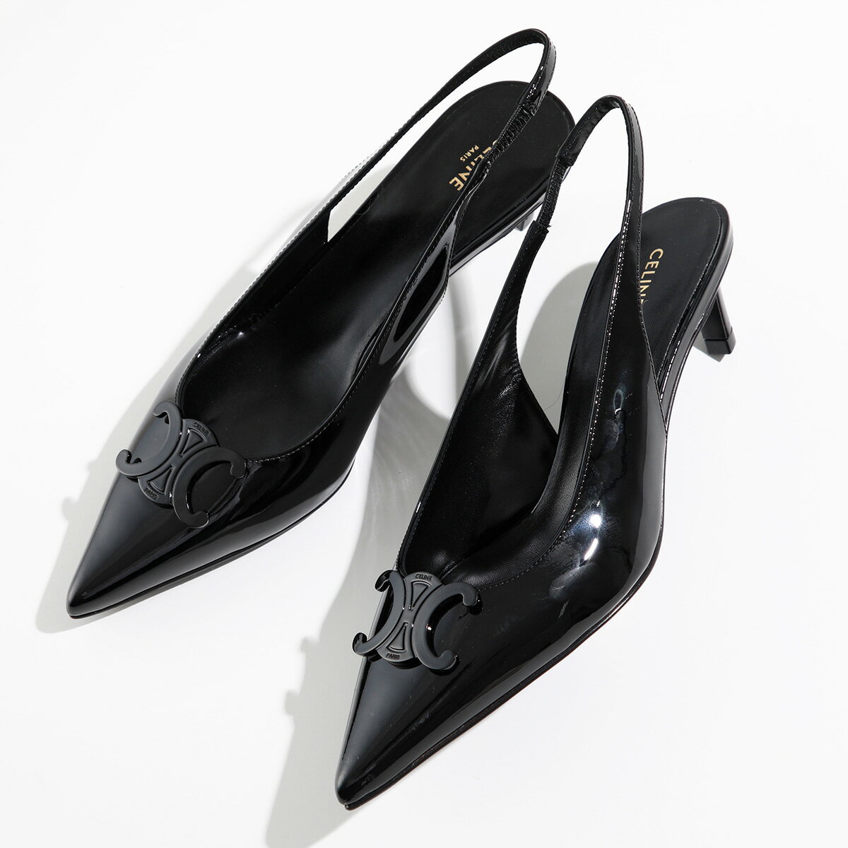 中古・古着通販】CELINE (セリーヌ) レザーパンプス ブラック - 靴