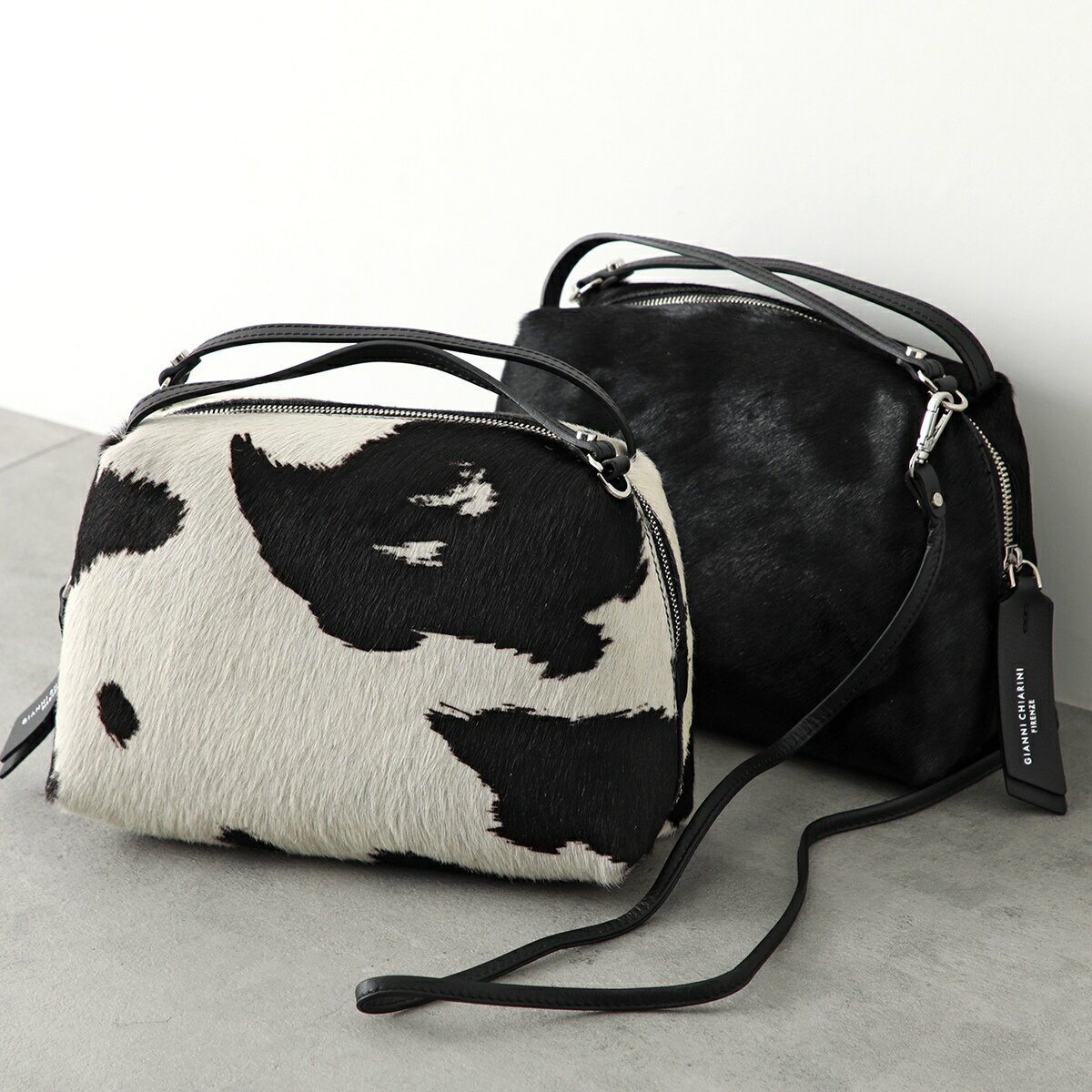 GIANNI CHIARINI ジャンニキアリーニ ハンドバッグ ALIFA M アリファ BS 8148 HORSY レディース ハラコ カウ ウシ柄 アニマル ショルダーバッグ 鞄 カラー2色のサムネイル