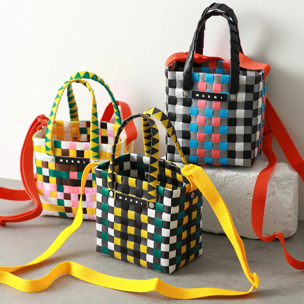 MARNI KIDS マルニ キッズ バスケットバッグ M01293 M00IW レディース ガールズ ハンドバッグ ショルダーバッグ ロゴタグ 鞄 カラー3色のサムネイル