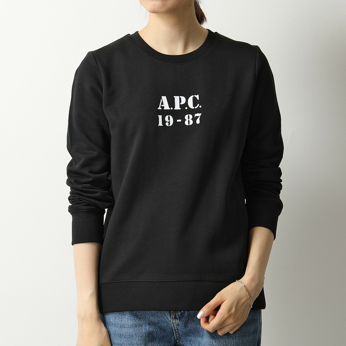 APC A.P.C. アーペーセー COECQ F27610 sweat mellssa スウェット トレーナー ロゴ LZZ/NOIR レディース【2021aw】のサムネイル
