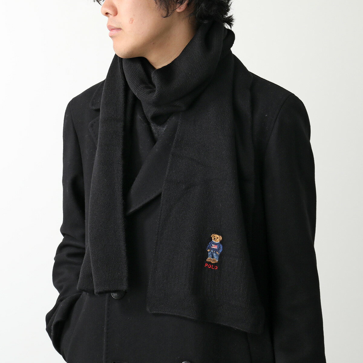 Polo Ralph Lauren ポロラルフローレン ニット帽 マフラー PC1367 メンズ 2点セット テディベア ロゴ刺繍 ニットキャップ ビーニー 帽子 カラー3色【dc_kikaku】