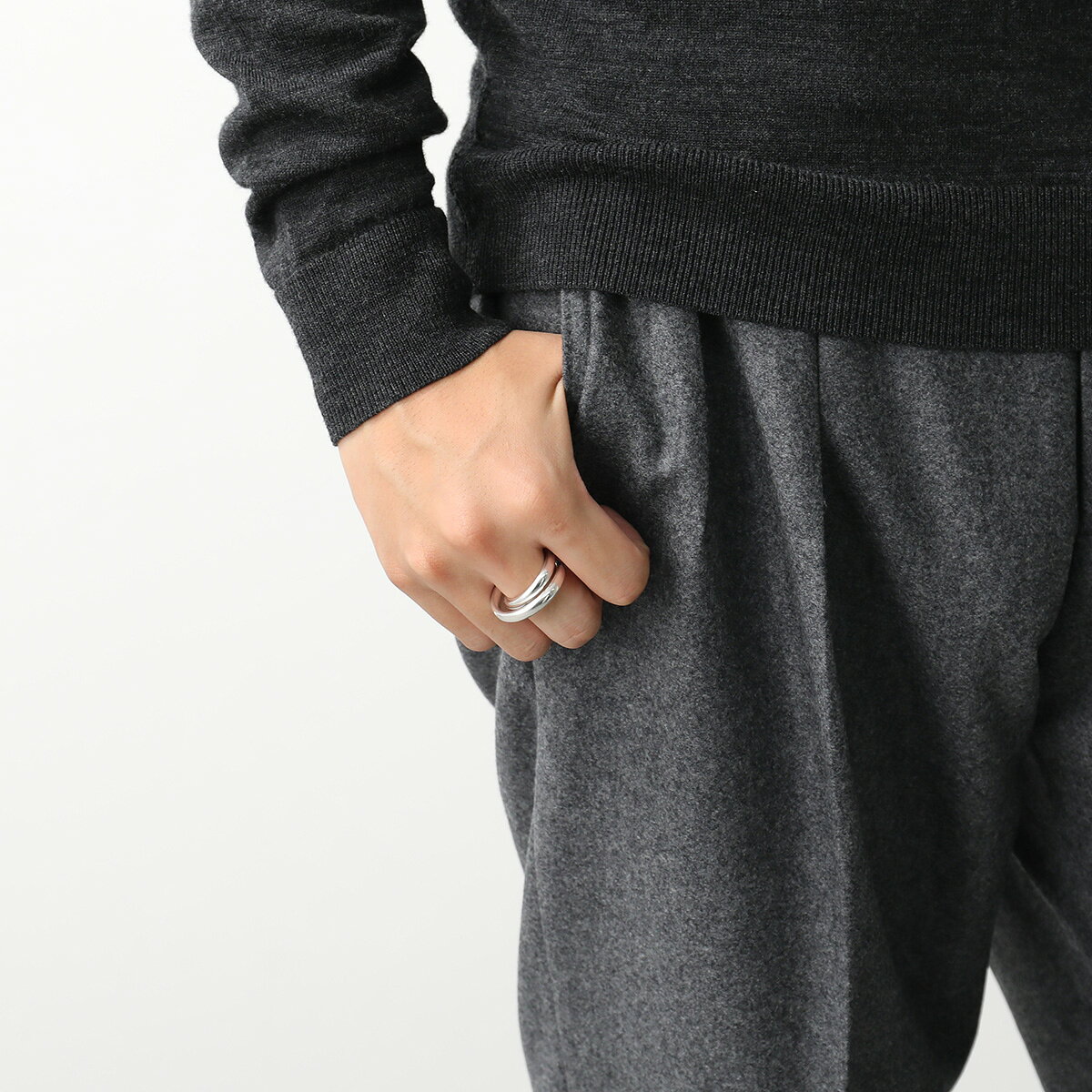 HERMES エルメス リング ヴェルティージュ Vertige Ring H104261B メンズ 2連 指輪...