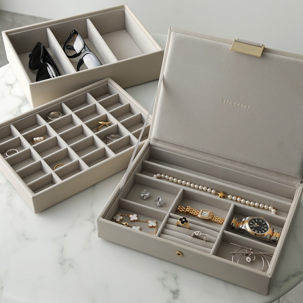STACKERS スタッカーズ ジュエリーボックス Classic Jewellery Box Set of 3 クラシック レディース 3セット カスタマイズ アクセサリーケース 小物入れ カラー9色