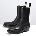 BOTTEGA VENETA ボッテガヴェネタ ミドルブーツ 639831 V00M0 レディース サイドゴア レザー スクエアトゥ シューズ 靴 1000/BLACK 639831V00M01000