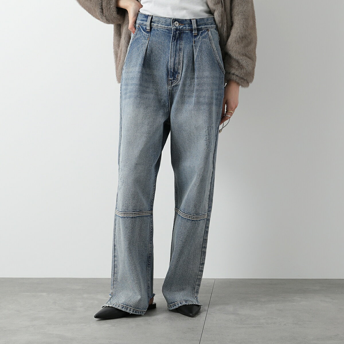 YENN イエン デニムパンツ HIGH RISE TUCK WIDE PANTS Y222-310