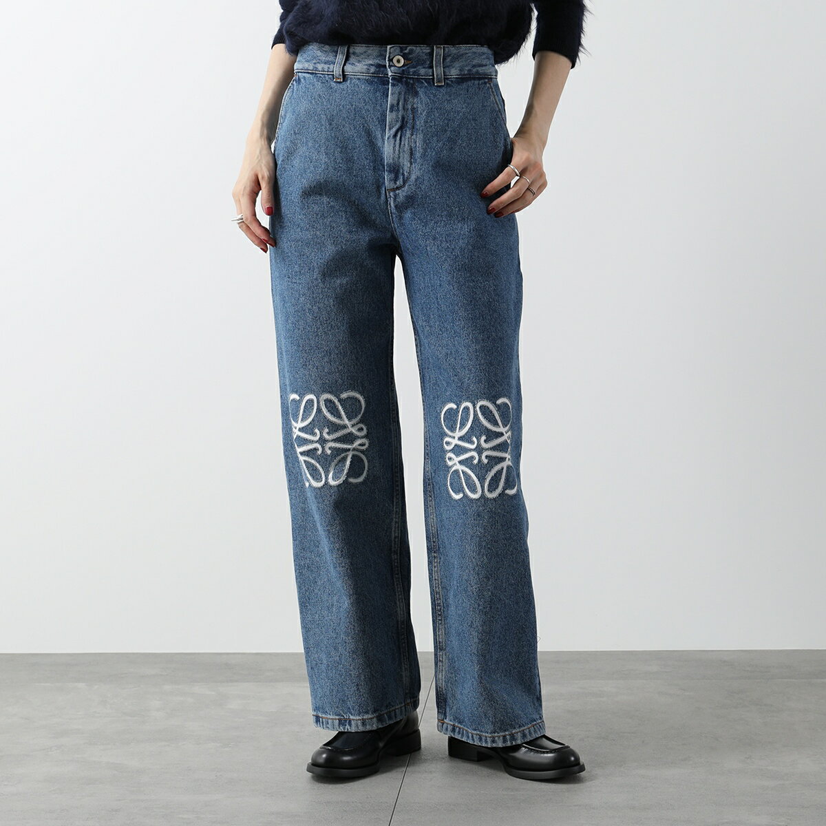 LOEWE ロエベ ジーンズ ANAGRAM BAGGY S359Y11X50 レディース デニムパンツ アナグラム ロゴ ストレート 5320【po_sannn】【dc_kikaku】のサムネイル