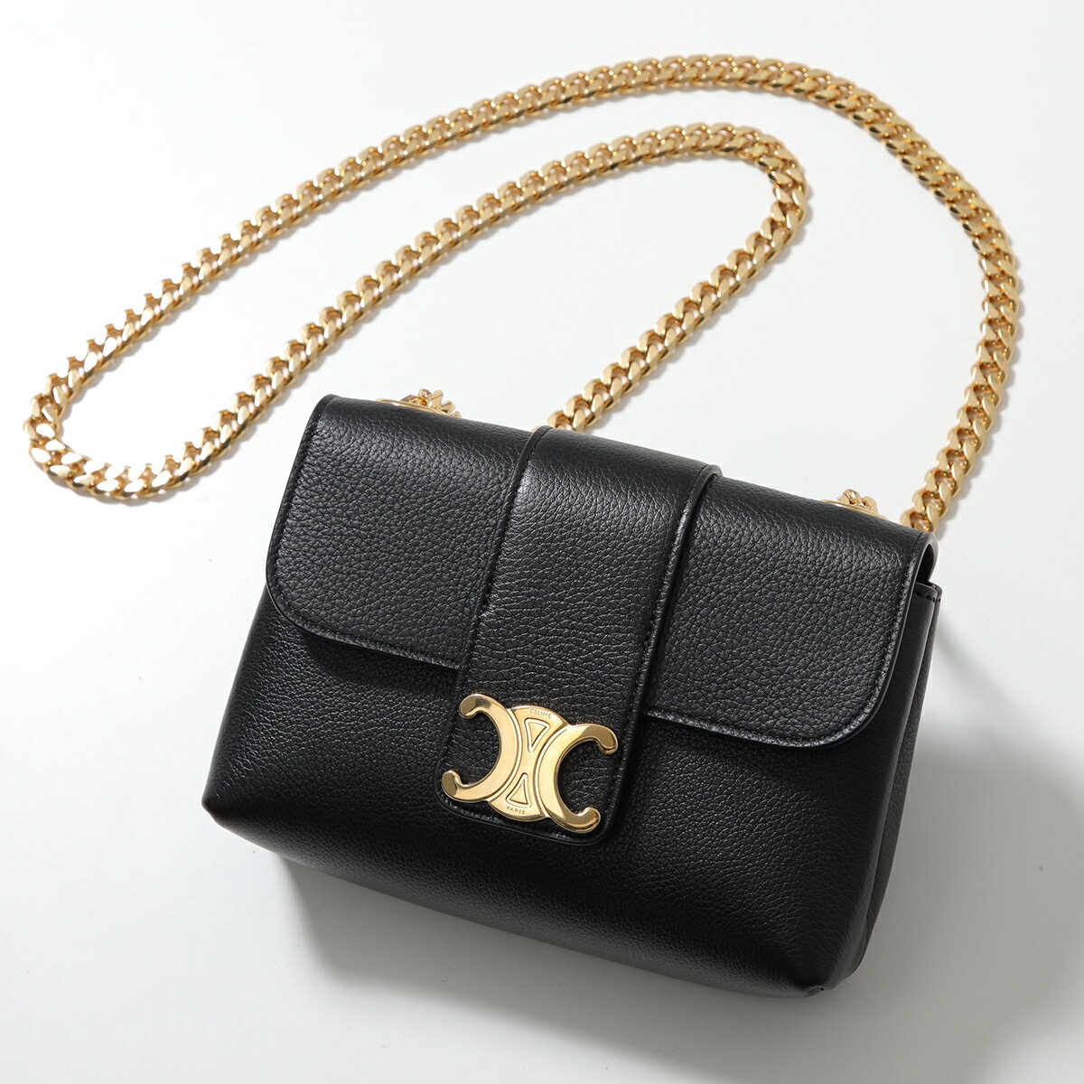 CELINE セリーヌ ショルダーバッグ MINI VICTOIRE ミニ ヴィクトワール 10N113GGR.38NO レディース チェーン ミニバッグ トリオンフ ハンドバッグ クロスボディ Black/ブラックのサムネイル