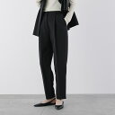 CHIGNON シニヨン テーパードパンツ 3246-491MK レディース スラックス クロップド タックパンツ ストレッチ ジャージー ブラック