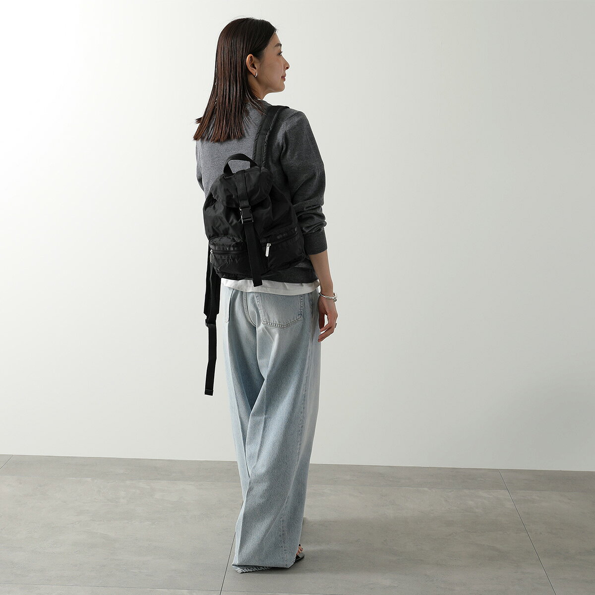 LeSportsac レスポートサック リュック SMALL VOYAGER 1429 レディース ナイロン 軽量 バックパック 鞄 R086/RECYCLED-BLACK