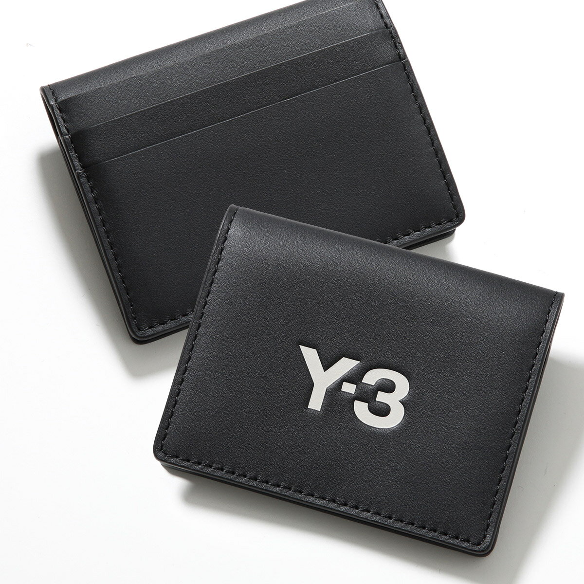 Y-3 ワイスリー カードケース JN1728 メンズ レザー ロゴ カードホルダー コインケース 小銭入れ 名刺入れ ミニ財布 BLACK