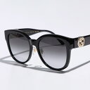 GUCCI グッチ サングラス GG1028SK レディース ボストン型 ウェリントン型 アジアンフィット GGロゴ セルフレーム アイウェア 006/BLACK-BLACK-GREY(4)