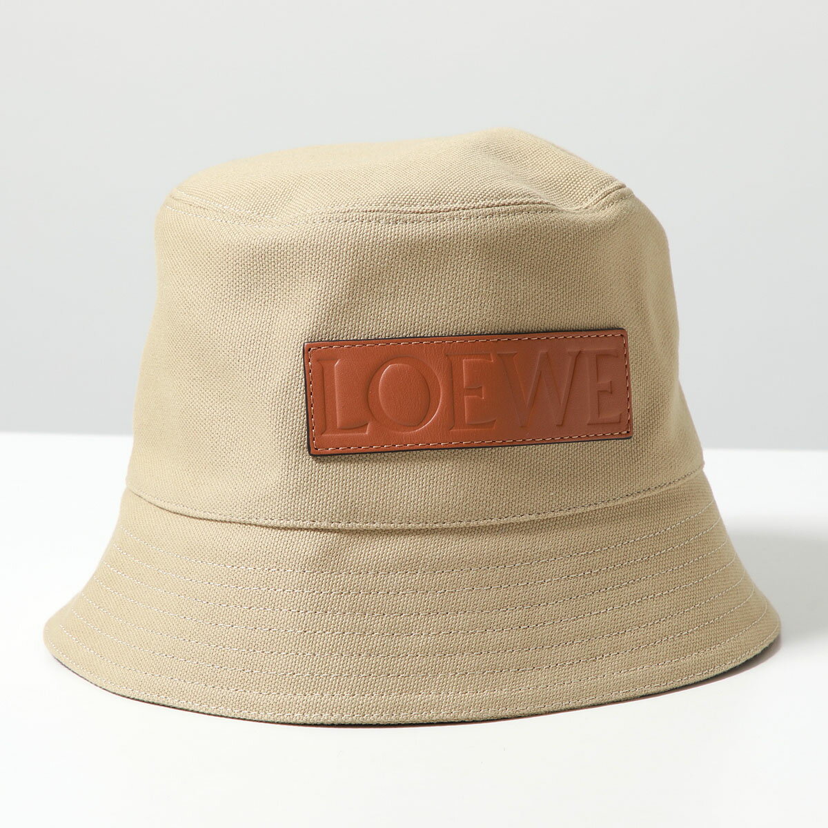 LOEWE ロエベ バケットハット BUCKET HAT K820HB1XA7 メンズ コットンキャンバス ロゴレザーパッチ 帽子 2556/SAND/TANのサムネイル
