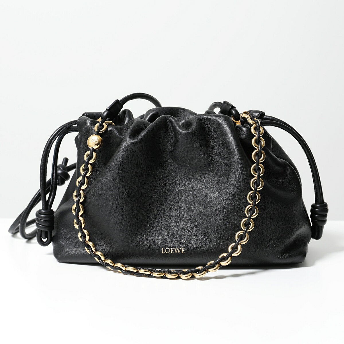 LOEWE ロエベ ショルダーバッグ FLAMENCO PURSE フラメンコパース ミディアム A411FCRX02 レディース メローナパラム レザー ハンドバッグ ロゴ 鞄 1100/NEGRO/BLACKのサムネイル