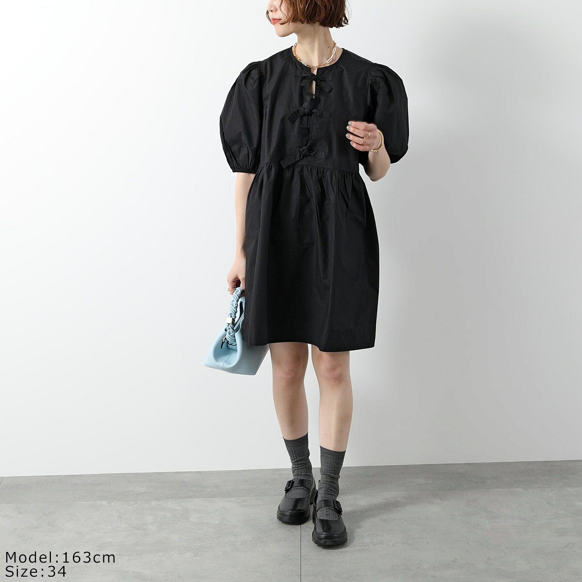 【最大2万円OFFクーポン対象・7/5限定】GANNI ガニー ワンピース Cotton Poplin Ti...