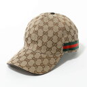 GUCCI グッチ 200035 KQWBG GGキャンバス ベースボールキャップ 帽子 ウェブライン 9791/BEIGE メンズ